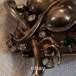 Vintage Rare 1955 Sterling Trifari By Alfred Philippe Grape Fur Clip Brooch