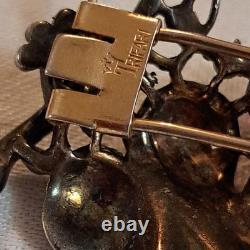 Vintage Rare 1955 Sterling Trifari By Alfred Philippe Grape Fur Clip Brooch