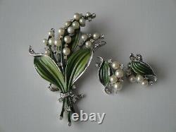 Vintage SET Trifari 1950 Alfred Philippe Lily of the Valley