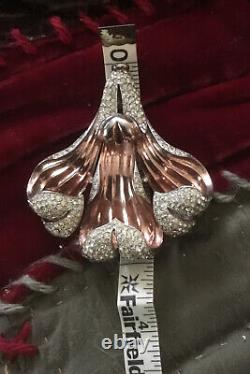 Vintage Sculptural 3x 3 + Large Crown Trifari Alfred Philippe Fur Clip 1930's