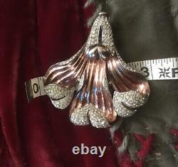 Vintage Sculptural 3x 3 + Large Crown Trifari Alfred Philippe Fur Clip 1930's