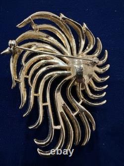 Vintage Signed Crown Trifari Pat. Pending Brooch Alfred Philippe Lgr 2 3/4 Mint