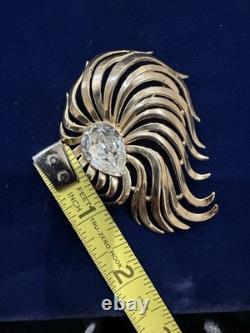Vintage Signed Crown Trifari Pat. Pending Brooch Alfred Philippe Lgr 2 3/4 Mint