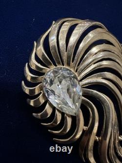 Vintage Signed Crown Trifari Pat. Pending Brooch Alfred Philippe Lgr 2 3/4 Mint