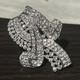 Vintage Signed Trifari Alfred Philippe Pave' Rhinestone Fur Clip Pin Rhodium