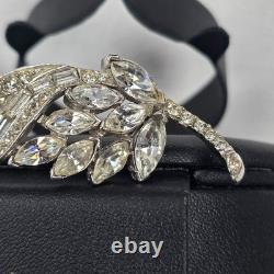 Vintage Silver-Tone Rhinestone Brooch & Alfred Philippe Crown Trifari Necklace