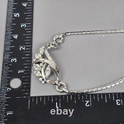 Vintage Silver-Tone Rhinestone Brooch & Alfred Philippe Crown Trifari Necklace