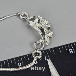 Vintage Silver-Tone Rhinestone Brooch & Alfred Philippe Crown Trifari Necklace