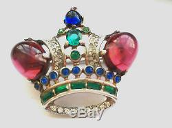 Vintage Sterling Silver 1940's Trifari Alfred Philippe Regal Crown Pin Brooch