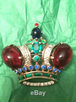 Vintage Sterling Silver 1940's Trifari Alfred Philippe Regal Crown Pin Brooch