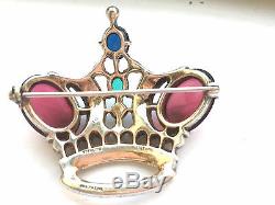 Vintage Sterling Silver 1940's Trifari Alfred Philippe Regal Crown Pin Brooch