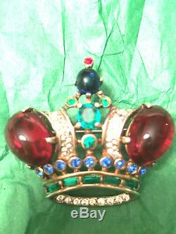 Vintage Sterling Silver 1940's Trifari Alfred Philippe Regal Crown Pin Brooch