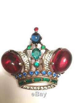 Vintage Sterling Silver 1940's Trifari Alfred Philippe Regal Crown Pin Brooch