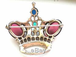 Vintage Sterling Silver 1940's Trifari Alfred Philippe Regal Crown Pin Brooch