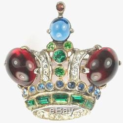 Vintage Sterling Silver 1940's Trifari Alfred Philippe Regal Crown Pin Brooch