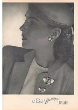 Vintage Sterling Silver 1940's Trifari Alfred Philippe Regal Crown Pin Brooch