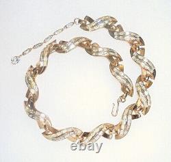 Vintage TRIFARI ALFRED PHILIPPE Pat Pend Clear Rhinestone Collar Necklace
