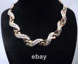 Vintage TRIFARI ALFRED PHILIPPE Pat Pend Clear Rhinestone Collar Necklace