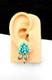 Vintage TRIFARI A. Philippe Faux Turquoise & Rhinestone Grape Cluster EARRINGS