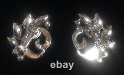 Vintage TRIFARI Alfred Philippe 1950's Rhinestone Silvertone Necklace & Earrings