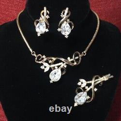 Vintage TRIFARI Alfred Philippe 1951 Gem of India Necklace, Brooch & Earrings