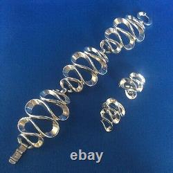 Vintage TRIFARI Alfred Philippe 1953 Mid Century Modern Bracelet & Earrings Set