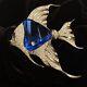 Vintage TRIFARI Alfred Philippe Angelfish Blue Fur Clip Brooch 1941 Rare