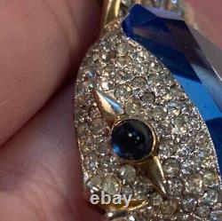Vintage TRIFARI Alfred Philippe Angelfish Blue Fur Clip Brooch 1941 Rare