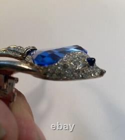 Vintage TRIFARI Alfred Philippe Angelfish Blue Fur Clip Brooch 1941 Rare
