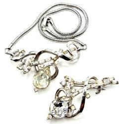 Vintage TRIFARI Alfred Philippe Gem of India Necklace and Brooch pin set