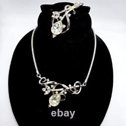 Vintage TRIFARI Alfred Philippe Gem of India Necklace and Brooch pin set
