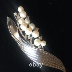 Vintage TRIFARI Alfred Philippe Lily Of The Valley Brooch & Coodinating Earrings
