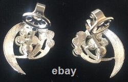 Vintage TRIFARI Alfred Philippe Lily Of The Valley Brooch & Coodinating Earrings