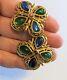Vintage TRIFARI Alfred Philippe Moghul Jewels Of India Clip Earrings