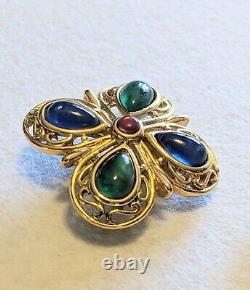Vintage TRIFARI Alfred Philippe Moghul Jewels Of India Clip Earrings