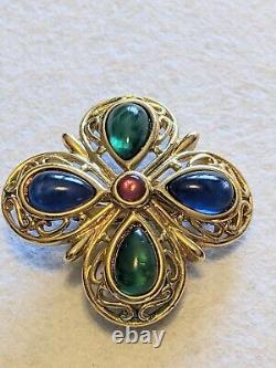 Vintage TRIFARI Alfred Philippe Moghul Jewels Of India Clip Earrings