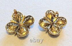 Vintage TRIFARI Alfred Philippe Moghul Jewels Of India Clip Earrings