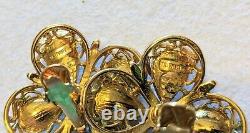 Vintage TRIFARI Alfred Philippe Moghul Jewels Of India Clip Earrings