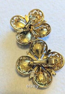 Vintage TRIFARI Alfred Philippe Moghul Jewels Of India Clip Earrings