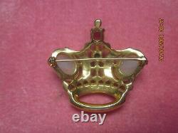 Vintage TRIFARI Alfred Philippe Moonstone Cabs CROWN Brooch PIN