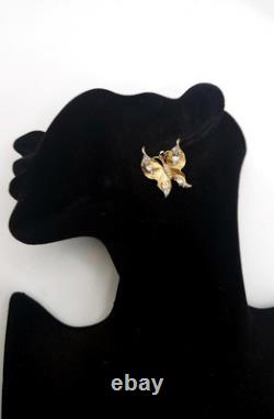 Vintage TRIFARI Alfred Philippe Rhinestone Butterfly Clip EARRINGS