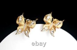 Vintage TRIFARI Alfred Philippe Rhinestone Butterfly Clip EARRINGS