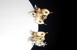 Vintage TRIFARI Alfred Philippe Rhinestone Butterfly Clip EARRINGS