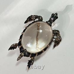 Vintage TRIFARI Alfred Philippe Sterling Silver JELLY BELLY SEA TURTLE Pin 2.25