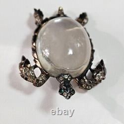 Vintage TRIFARI Alfred Philippe Sterling Silver JELLY BELLY SEA TURTLE Pin 2.25