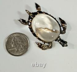 Vintage TRIFARI Alfred Philippe Sterling Silver JELLY BELLY SEA TURTLE Pin 2.25