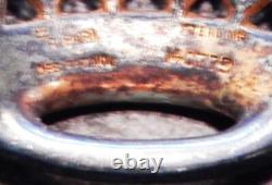 Vintage TRIFARI PHILIPPE Sterling Silver Jeweled Rhinestone Crown Pin Signed