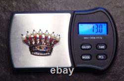 Vintage TRIFARI PHILIPPE Sterling Silver Jeweled Rhinestone Crown Pin Signed