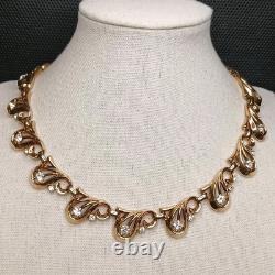 Vintage TRIFARI Pat Pend Aalfred Philippe Necklace Clear Rhinestone. 14.049