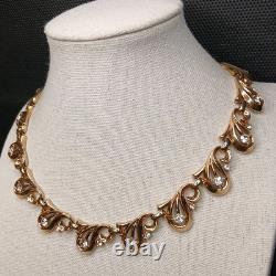 Vintage TRIFARI Pat Pend Aalfred Philippe Necklace Clear Rhinestone. 14.049